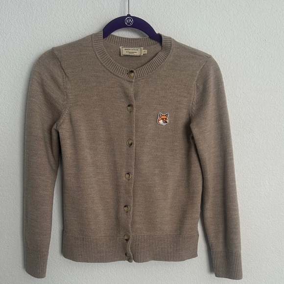 MAISON KITSUNE Sweaters - MAISON KITSUNE cardigan fox patch merino sweater S